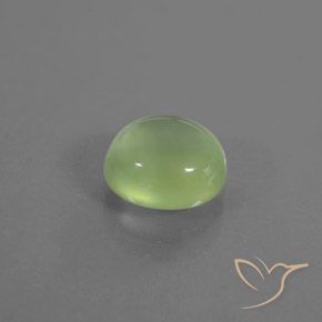 2.43 ct Green Prehnite Stone, Natural Prehnite in Oval Cabochon Shape for Sale