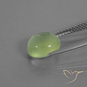 Prehnite Gemstone in 8.6 x 7.5 mm Size for Sale, Prehnite Stone in Pale Pear Green Color