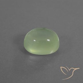 3.39 ct Green Prehnite Stone, Natural Prehnite in Oval Cabochon Shape for Sale