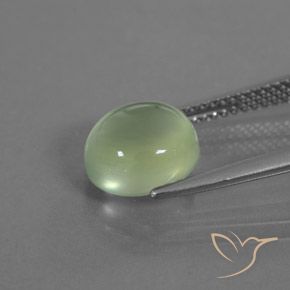 Prehnite Gemstone in 9 x 8.2 mm Size for Sale, Prehnite Stone in Light Green Color