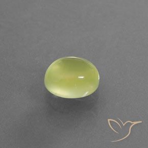 3.66 ct Yellow Prehnite Stone, Natural Prehnite in Oval Cabochon Shape for Sale