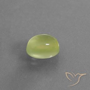3.39 ct Yellow Prehnite Stone, Natural Prehnite in Oval Cabochon Shape for Sale