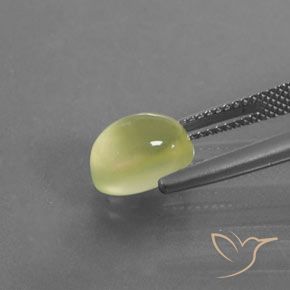 Prehnite Gemstone in 10 x 7 mm (calibrated) Size for Sale, Prehnite Stone in Light Yellow Color