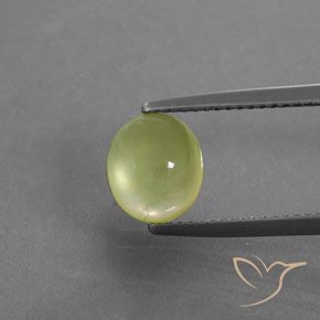 2.38ct Natural Light Greenish Yellow Prehnite, Oval, Transparent/Translucent