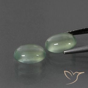 Prehnite Gemstones in 9 x 7 mm (calibrated) Size for Sale, Prehnite Stones in Yellowish Green Color