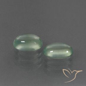 3.06 ctw Green Prehnite Stones, Natural Prehnite in Oval Cabochon Shape for Sale