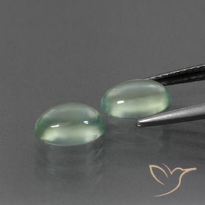 Prehnite Gemstones in 8.6 x 6.3 mm Size for Sale, Prehnite Stones in Mint Green Color