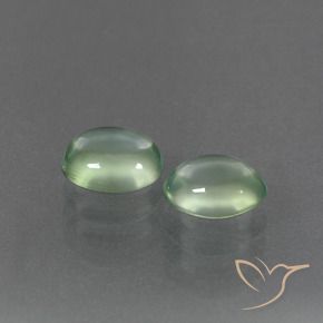 2.85 ctw Green Prehnite Stones, Natural Prehnite in Oval Cabochon Shape for Sale