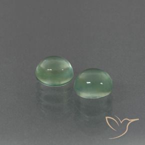 2.53 ctw Green Prehnite Stones, Natural Prehnite in Oval Cabochon Shape for Sale