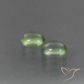 2.36 ctw Green Prehnite Stones, Natural Prehnite in Oval Cabochon Shape for Sale
