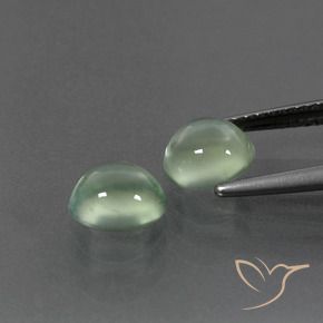 Prehnite Gemstones in 7 x 6.5 mm Size for Sale, Prehnite Stones in Light Pear Green Color
