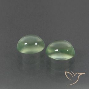 3.26 ctw Green Prehnite Stones, Natural Prehnite in Oval Cabochon Shape for Sale