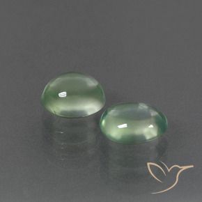 3.59 ctw Green Prehnite Stones, Natural Prehnite in Oval Cabochon Shape for Sale