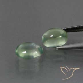 Prehnite Gemstones in 7.9 x 6.9 mm Size for Sale, Prehnite Stones in Light Green Color
