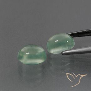 Prehnite Gemstones in 7.5 x 5.8 mm Size for Sale, Prehnite Stones in Light Mint Green Color