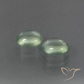 3.11 ctw Green Prehnite Stones, Natural Prehnite in Oval Cabochon Shape for Sale