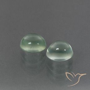 3.16 ctw Green Prehnite Stones, Natural Prehnite in Oval Cabochon Shape for Sale