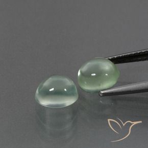 Prehnite Gemstones in 7 x 7 mm (calibrated) Size for Sale, Prehnite Stones in Very Light Green Color