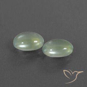 2.66 ctw Green Prehnite Stones, Natural Prehnite in Oval Cabochon Shape for Sale