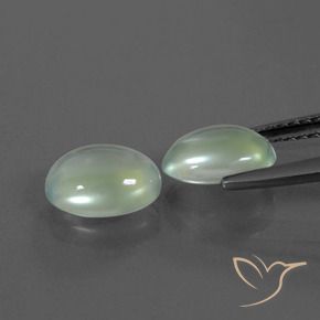 Prehnite Gemstones in 8.3 x 6.3 mm Size for Sale, Prehnite Stones in Light Yellow Green Color