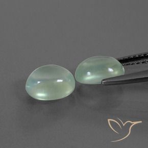 Prehnite Gemstones in 8 x 6 mm (calibrated) Size for Sale, Prehnite Stones in Light Pear Green Color