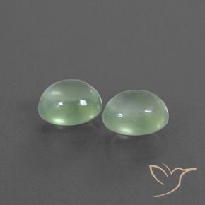 2.56 ctw Green Prehnite Stones, Natural Prehnite in Oval Cabochon Shape for Sale