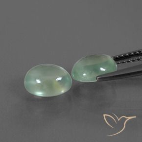 Prehnite Gemstones in 7.5 x 6.2 mm Size for Sale, Prehnite Stones in Light Mint Green Color