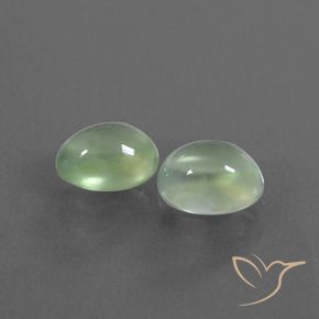 2.65 ctw Green Prehnite Stones, Natural Prehnite in Oval Cabochon Shape for Sale