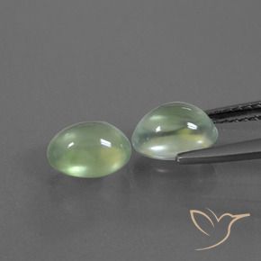 Prehnite Gemstones in 7.5 x 6 mm Size for Sale, Prehnite Stones in Light Yellow Green Color