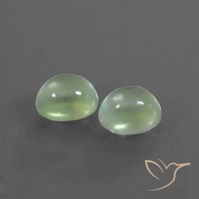 2.91 ctw Green Prehnite Stones, Natural Prehnite in Oval Cabochon Shape for Sale