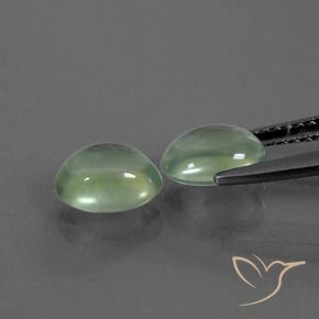 Prehnite Gemstones in 7.7 x 5.8 mm Size for Sale, Prehnite Stones in Yellowish Green Color