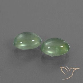 2.62 ctw Green Prehnite Stones, Natural Prehnite in Oval Cabochon Shape for Sale