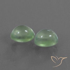 2.34 ctw Green Prehnite Stones, Natural Prehnite in Oval Cabochon Shape for Sale