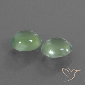 2.36 ctw Green Prehnite Stones, Natural Prehnite in Oval Cabochon Shape for Sale