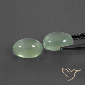 Prehnite Gemstones in 8.8 x 6.3 mm Size for Sale, Prehnite Stones in Pale Yellowish Green Color