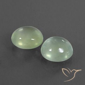 4.58 ctw Green Prehnite Stones, Natural Prehnite in Oval Cabochon Shape for Sale
