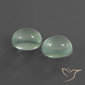 4.28 ctw Green Prehnite Stones, Natural Prehnite in Oval Cabochon Shape for Sale