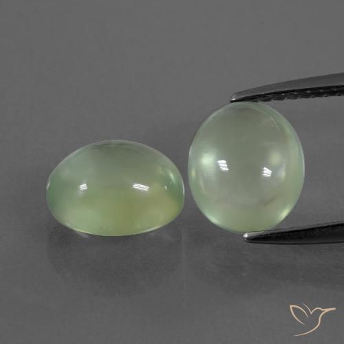 4.39ctw Natural Pale Pear Green Prehnite, Oval, Transparent