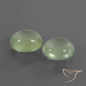 4.39 ctw Green Prehnite Stones, Natural Prehnite in Oval Cabochon Shape for Sale