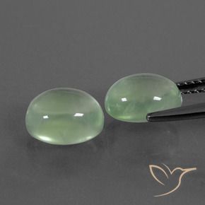 Prehnite Gemstones in 9 x 7 mm (calibrated) Size for Sale, Prehnite Stones in Light Pear Green Color
