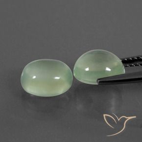 Prehnite Gemstones in 8.5 x 7.1 mm Size for Sale, Prehnite Stones in Light Yellow Green Color
