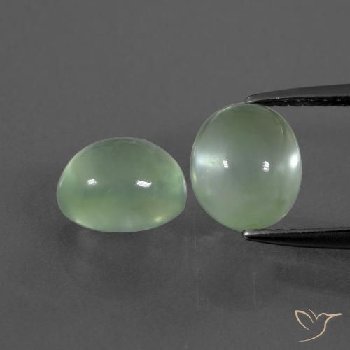 3.97 ct Oval Prehnite, 8.1 x 6.9 mm From South Africa, Photo A