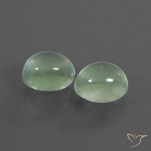 3.70 ctw Green Prehnite Stones, Natural Prehnite in Oval Cabochon Shape for Sale