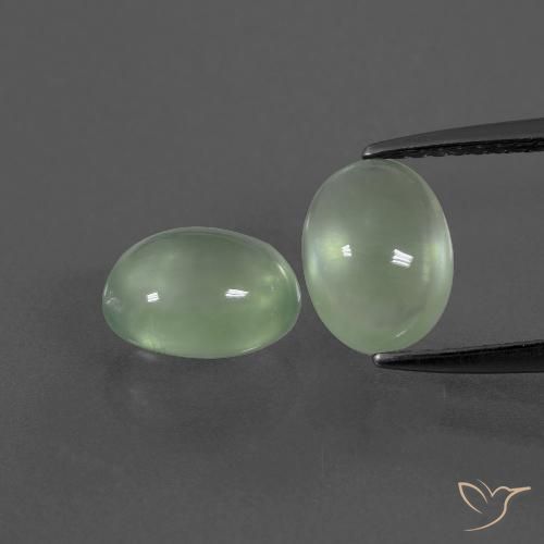 3.62ctw Natural Light Pear Green Prehnite, Oval, Transparent