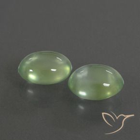 3.94 ctw Green Prehnite Stones, Natural Prehnite in Oval Cabochon Shape for Sale