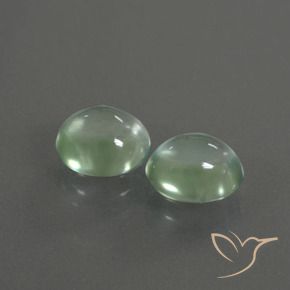 3.18 ctw Green Prehnite Stones, Natural Prehnite in Oval Cabochon Shape for Sale