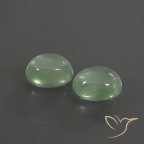 3.04 ctw Green Prehnite Stones, Natural Prehnite in Oval Cabochon Shape for Sale