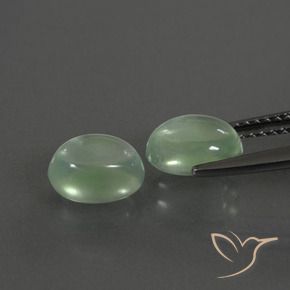Prehnite Gemstones in 8 x 6 mm (calibrated) Size for Sale, Prehnite Stones in Warm Green Color