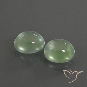 3.91 ctw Green Prehnite Stones, Natural Prehnite in Oval Cabochon Shape for Sale