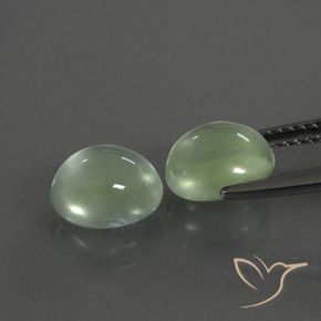Prehnite Gemstones in 8.2 x 7.3 mm Size for Sale, Prehnite Stones in Light Green Color